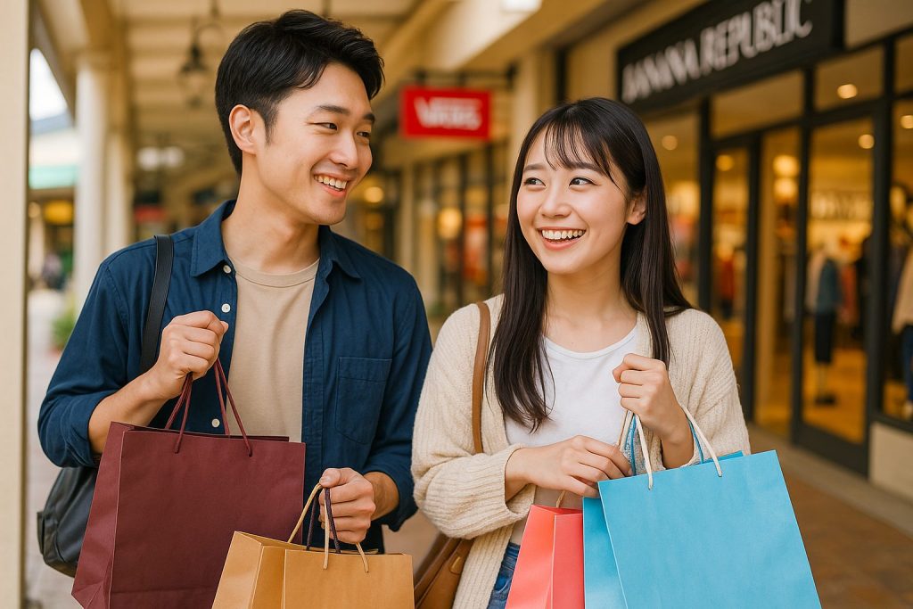 パパ活で若いパパ活とショッピングをする女性