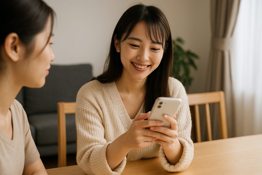 談笑する女性2人
