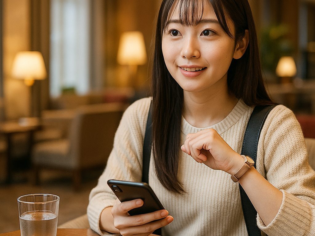 パパ活について調べる女性